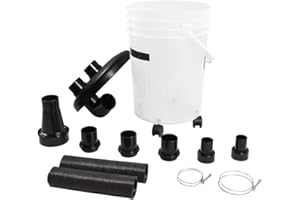 Big Horn 11653 Cyclone Dust Collector, Air Cleaner, Clear PVC Bucket with 4 Casters, 5 Gallons, Shop Air Cleaners