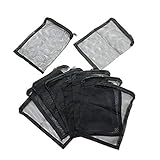 WEFOO 10 Pcs Aquarium Filter Media Bags for Pelletized Carbon, Bio Balls, Ceramic Rings, Ammonia Remover, Black