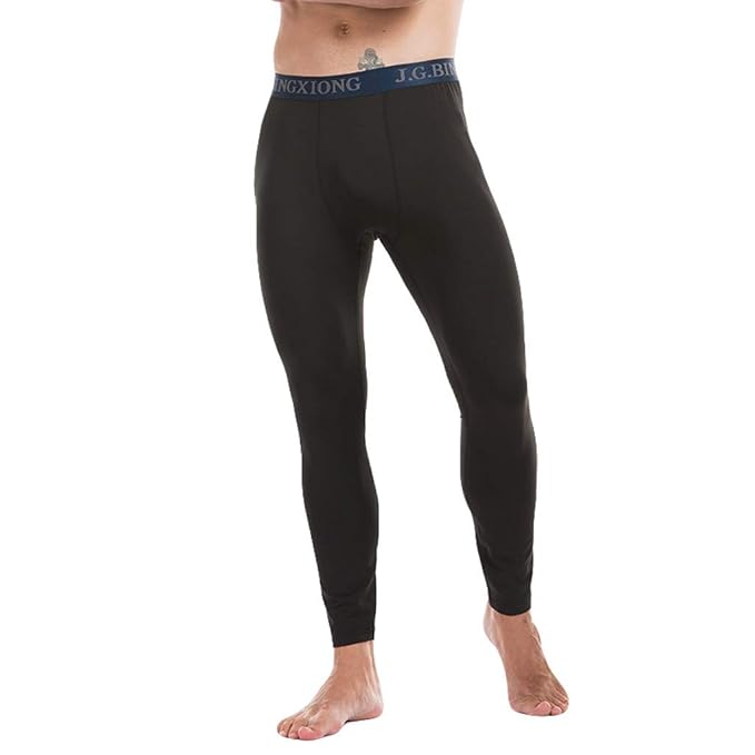 Mens Autumn Winter Comfortable Warm Pure Color Bottom Pants ...