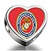 J.Charm Character Marine Corps Heart Photo Charms Beads bead DIY