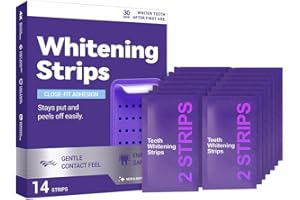 Purple Teeth Whitening Strips, Gentle Daily for Surface Stain Reduction & Natural Shine, Portable 14 Whitening Strips for Hom