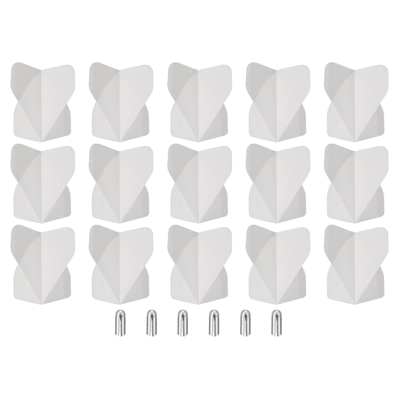 PATIKIL Dart Flights & Accessories, 15 Sets Darts Flights & 6 Flights Protectors Darts Accessories Kit for Soft Tip Steel Tip, White