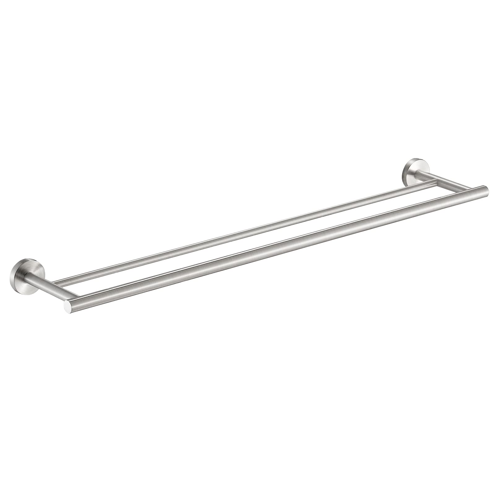KES Double Towel Rail 75CM Stainless Steel Bathroom Towel Holder Hanger Wall Mounted Dual Shower Rail Round Modern Style Brushed Finish, A2001S75-2