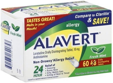 Alavert 24 Hour Allergy Relief - Non-Drowsy - Loratadine 10 mg - 72 Tablets