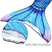 Play Tailor Mermaid Tail Swimmable Costume Swimsuit for Girls Swimming, No Monofin, Child-8, Green Cyan Blue