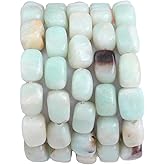 BEADIA Natural Amazonite Cuboid Stone Loose Semi Gemstone Beads for Jewelry Making 8mmx12mm 38cm/Strand