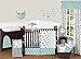 Fitted Crib Sheet for Turquoise Blue and Gray Earth and Sky Baby/Toddler Bedding - Arrows Print