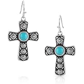 Montana Silversmiths Western Lifestyle Cross Earrings (Bold in Faith Turquoise)