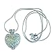 Wishing Heart Fairy Magical Fairy Glow in the Dark Necklace-aqua-sil