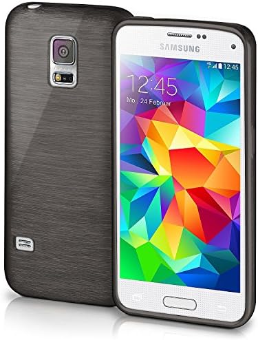 Galaxy S5 Mini Case, OneFlow [Brushed Series Design] Liquid Silicone Case for Samsung Galaxy S5 Mini Shockproof Case Soft Back Cover Non Slip Grip - SLATE-BLACK