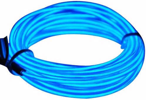 Seasons Treasure Neon Glowing Strobing Electroluminescent Wire Belt tape /El Wire Kit With Battery Controllers For Home,Party,Halloween Decoration. (9ft, Blue)