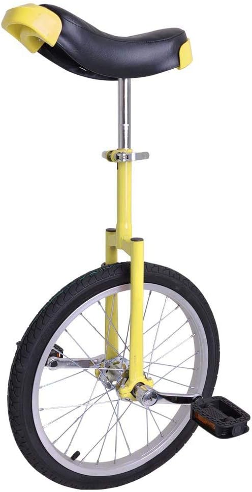 OEM Control Astonishing Yellow 18 Inch in 18" Mountain Bike Wheel Frame Unicycle Cycling Bike with Comfortable Release Saddle Seat