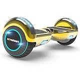 Hoverboard Two-Wheel Self Balancing Electric Scooter UL 2272 Certified, Metallic Chrome with Wireless Speaker and LED Light