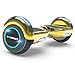 Hoverboard Two-Wheel Self Balancing Electric Scooter UL 2272 Certified, Metallic Chrome with Wireless Speaker and LED Light (Chrome Gold)