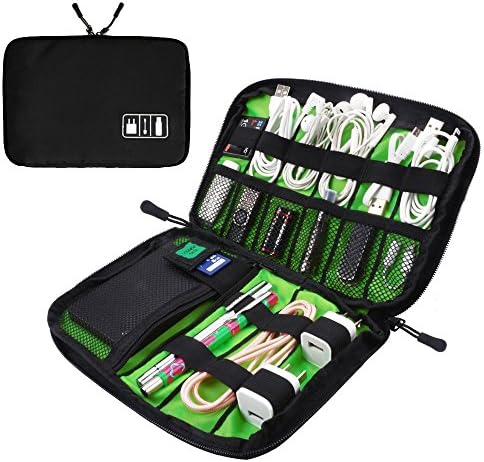 Travel cable organizer (Black) for Electronics Accessories, USB cables, Phone Charger and Cable