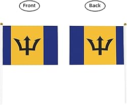 Barbados Flags 20 Pack, Handheld Barbados Flags on