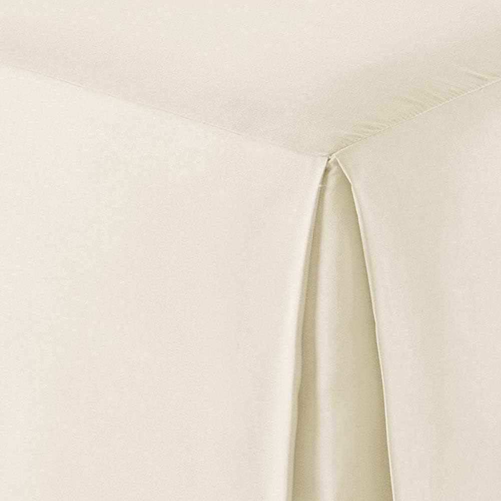  Basics Pleated Bed Skirt - Queen, Beige: Home & Kitchen
