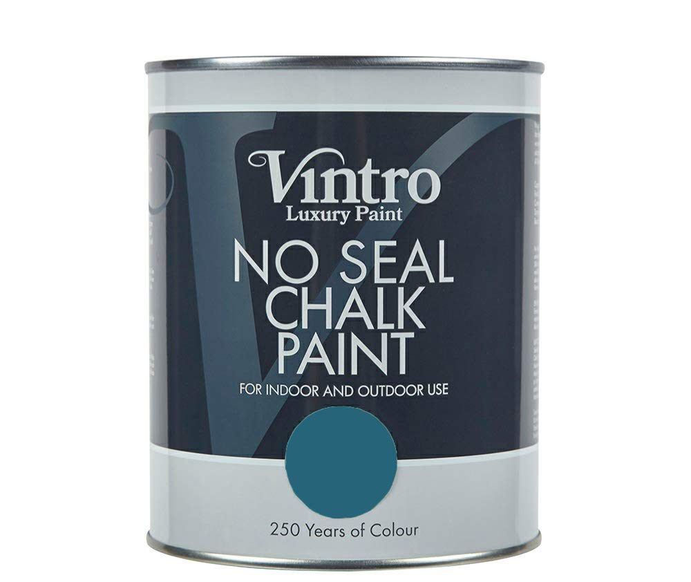 Vintro | No Seal Chalk Paint | Blue | Interior & Exterior Use | Furniture | Walls | Wood | Metal | 1 Litre (French Navy)