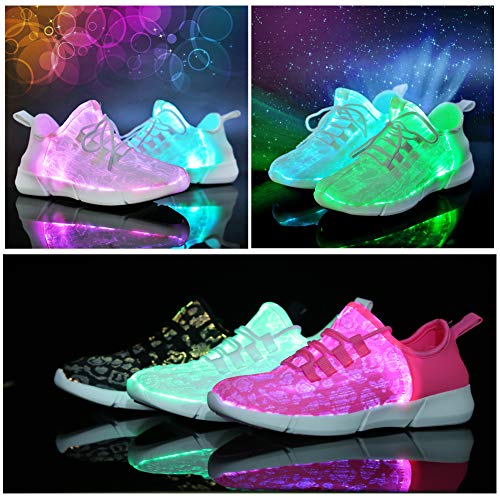 Fiber Optic LED Shoes Light Up Sneakers for Women Men with USB Charging