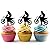 TA0198 Extreme Motocross Racing Silhouette Party Wedding Birthday Acrylic Cupcake Toppers Decor 10 pcs