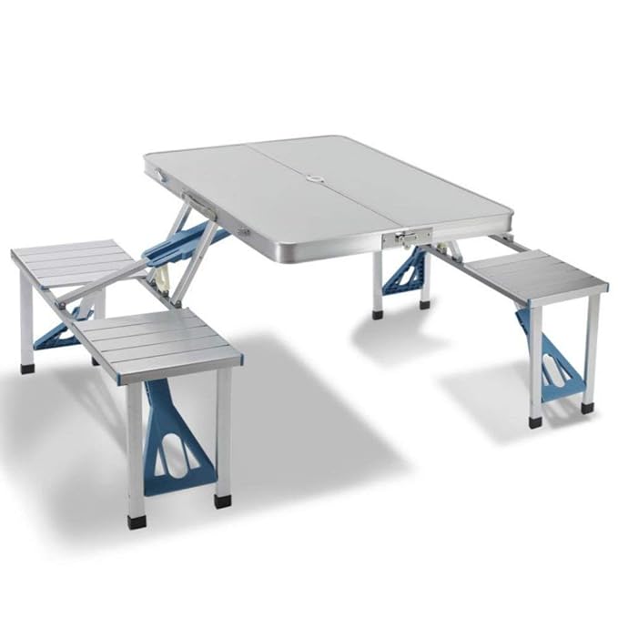 Expresso Hand Aluminum Folding Picnic Table with 4 Seats Portable