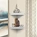 AHDECOR White Corner Shelves, Stylish Wall Mounted Corner Shelf for Space-Saving Storage in Living Room, Bedroom, and Office, Set of 2