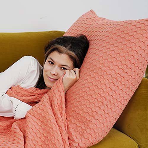 PHF 100 Cotton Waffle Weave Blanket Queen Size Luxury Decorative