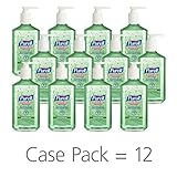 PURELL Advanced Hand Sanitizer Soothing Gel for the workplace, Fresh scent, with Aloe and Vitamin E - 12 fl oz pump bottle (Pack of 12) - 3639-12