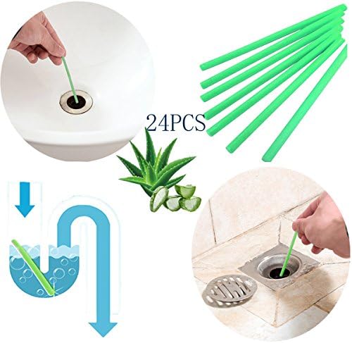 AOCKS Magic Clean Sticks 24pcs/Set Keeps Drains &Pipes Clear Professional Tool and Odor Free As Seen On TV (Green)
