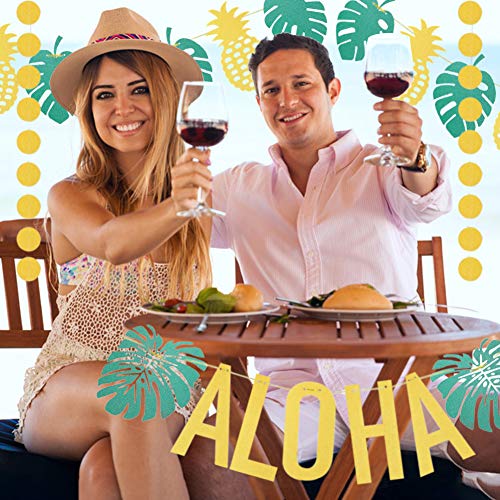 Aloha Banner Hawaiian Luau Party Decorations for Birthday Luau Beach Summer Party Decoration Supplies