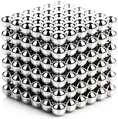 LESTAVEN 216 Pieces Upgraded Magnets Building Blocks Toys for Sculpture Stress Relief for Intelligence Development Magnet Office Desk Toy for Adults,5MM (Silver)