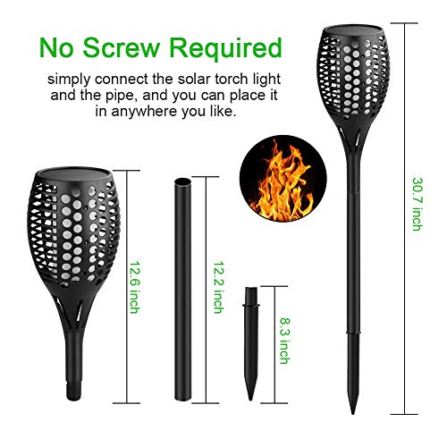 image for CYLAPEX Solar Lights Outdoor 4 Pack, Waterproof Solar Torch Light with