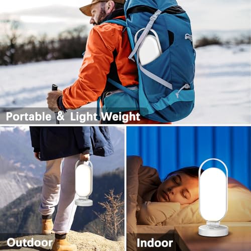 Hapfish Rechargeable Solar Camping Lamp Indoor and Outdoor, Powerful LED Lantern, 5000 mAh External Solar Battery, Portable Waterproof Foldable, Light for Camping Accessories