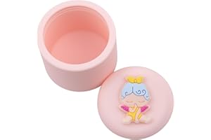 SUTANALE Tooth Fairy Box, Cute Silicone Tooth Keepsake Box, Waterproof Tooth Holder First Tooth Fairy Gifts for Boys Girls Kids Birthday, Baby Shower (Pink010C)