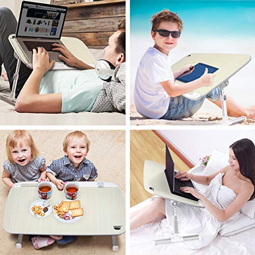 Laptop Table, JARBO Adjustable Laptop Desk, Laptop Stand for Bed, Bed Table, Bed Desk, Bed Tray, Foldable Table Portable Desk (Not for Left Handed People)