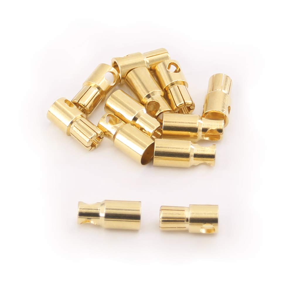 OliRC 6pairs 6.0mm Gold Plated Male and Female Bullet Banana Connectors Plugs for DIY RC Battery ESC Motor(C117-6)