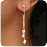 VRIUA Dangle Earrings for Women - 14K Gold Plated Statement Drop Earrings Dainty CZ Wedding Dangling Earrings Trendy Jewelry