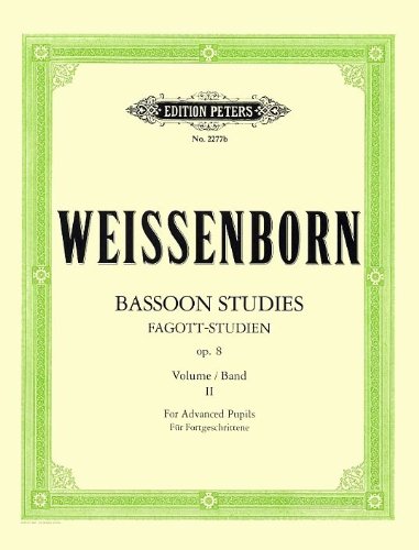 Julius Weissenborn: Studies For Bassoon Op.8 - Volume 2. Partitions pour Basson by 