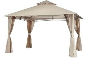 Garden Winds New Improved Custom Fit Replacement Canopy Top Cover Compatible with The Menards Backyard Creations 5LGZ2001-PU, 272-0648 13' x 10' Gazebo - Beige, Riplock 350