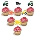 Happy Birthday Banner- Green Tractor Decorations-Party Supplies Set All-in-One Pack including Colorful Letters Banner，Tractor Banners and Cake Pop Sticks