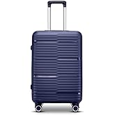 Hardshell Lightweight Durable Travel Suitcase, with Quite 360 Spinner Wheels, Expandable TSA Lock Carry on Luggage, 20-Inch, Blue