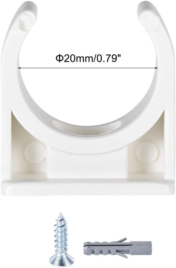 sourcing map PVC Pipe Clamps Clips 20mm, Fit for 20mm/0.79" OD TV Trays Tubing Hose Hanger Support Pex Tubing - Image 5