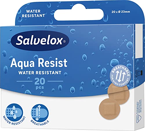 ® | Aqua Resist Spot | Apositos redondos resistentes a la suciedad y al agua que permiten la transpiración de la piel | Buena adherencia flexible | 20 Unidades