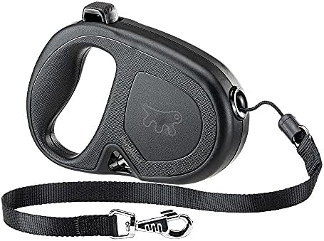 Correa retráctil para Perros Mediano Grandes Flippy One Cord M, Cuerda Extensible 5 m, MAX 20 kg, Negro