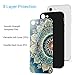 YOKIRIN iPhone 8 Case, iPhone 7 Case, Clear Tempered Glass Back Cover and Soft TPU Frame Extreme Shockproof Heavy Duty Cover Shell Case Full Body Protection Skin for iPhone 7, iPhone 8, Green Mandala