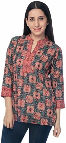 Ria Fashions Indian Kurta Kurti Womens Polyester French Crepe Blouse Tunic Top