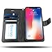 AMOVO Case for iPhone Xs/iPhone X (5.8’’) [2 in 1] iPhone Xs Wallet Case [Detachable Folio] [Vegan Leather] [Wrist Strap] iPhone X Flip Case with Box Package (c)