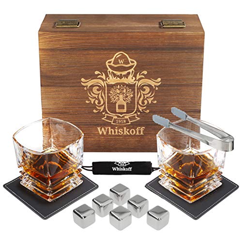 Whiskey Glasses Set 6 Stainless Steel Reusable Ice Cubes Whisky