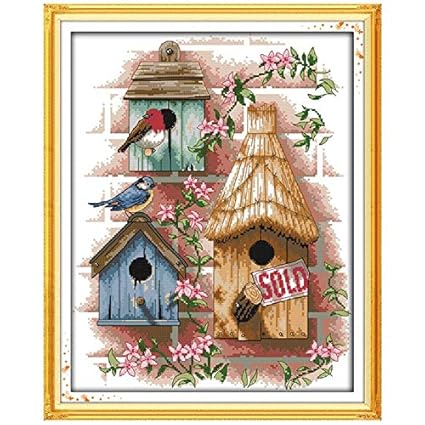 Amazon Com Zamtac Oneroom Log Cabin Patterns Counted Cross Stitch