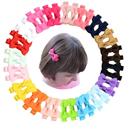 Elesa Miracle Baby Girl Hair Clips Toddlers Infants Kids Hair Grosgrain Ribbon Bow Snap Clips
